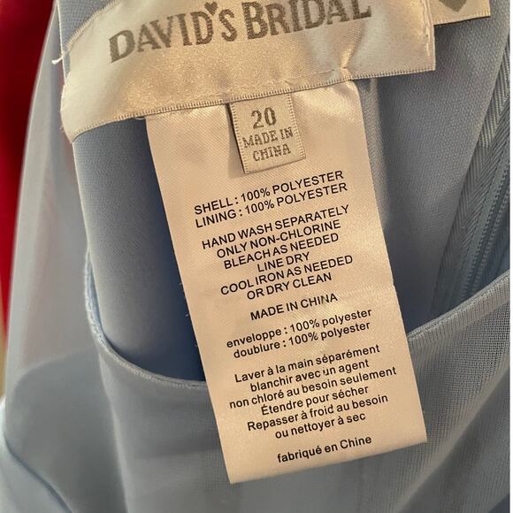 David's Bridal Evening Long Gown I Powder Blue I Size 20 - Picture 7 of 7